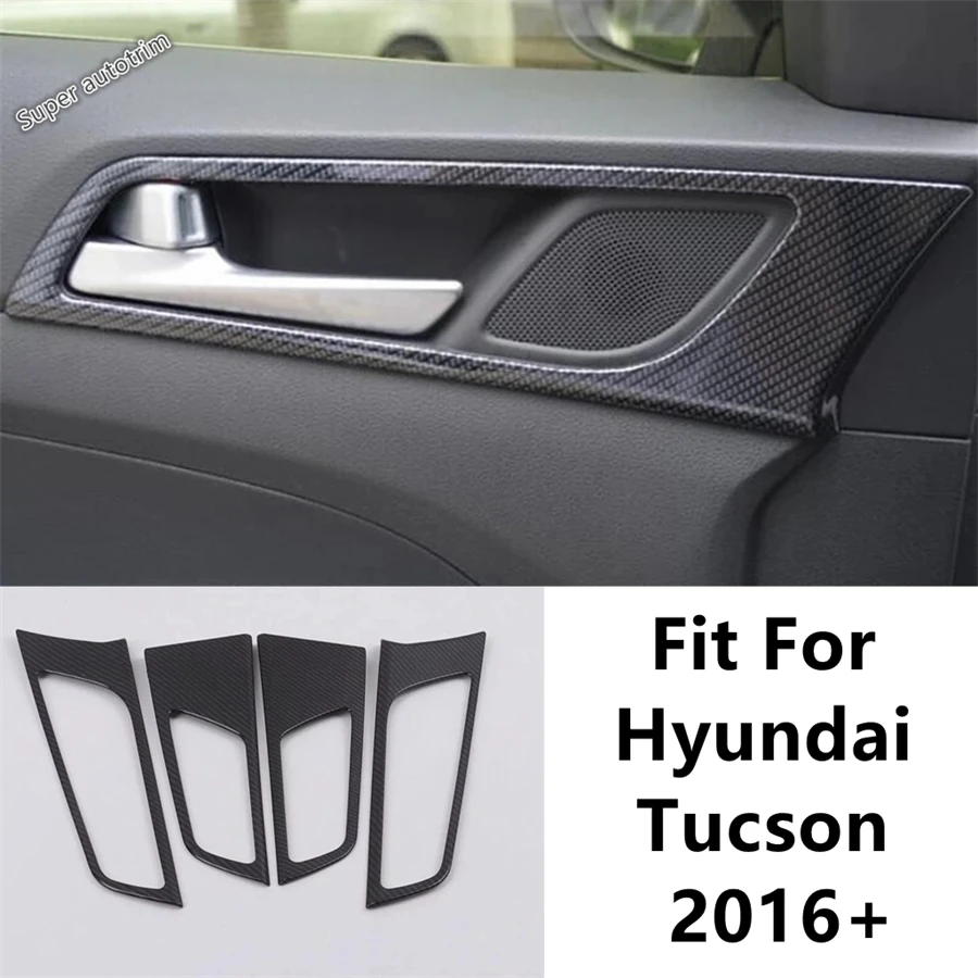 

Car Inner Door Armrest Handle Bowl Frame Cover Trim For Hyundai Tucson 2016 2017 2018 2019 2020 Carbon Fiber Style Accessories