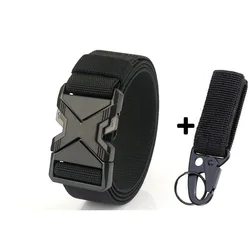 Enhanced Breathable Tactical Belt with Quick Release Metal Buckle - 125cm Adjustable (Black Belt Set)