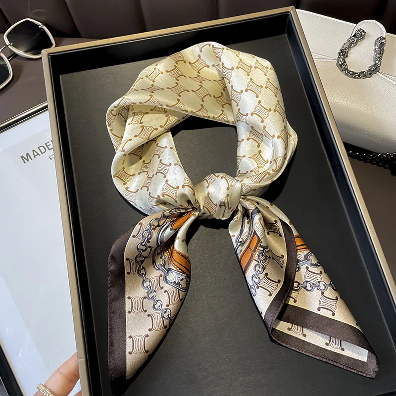 

100% Silk Design Scarf Women Trees Animal Print Lady Neck Hair Scarves Bag Tie Shawls Foulard Bandana Floral Square Kerchief