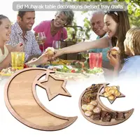 Wooden Eid Mubarak Food Tray For Home 2025 Ramadan Kareem Islamic Muslim Party Decor Eid Eid Al Adha Desk Decoration Gifts 2