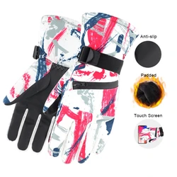 Waterproof Ski Gloves Anti-slip Winter Warm Gloves Men Women Touch Screen Camping Hiking Motorcycle Plus Fleece Cycling Gloves