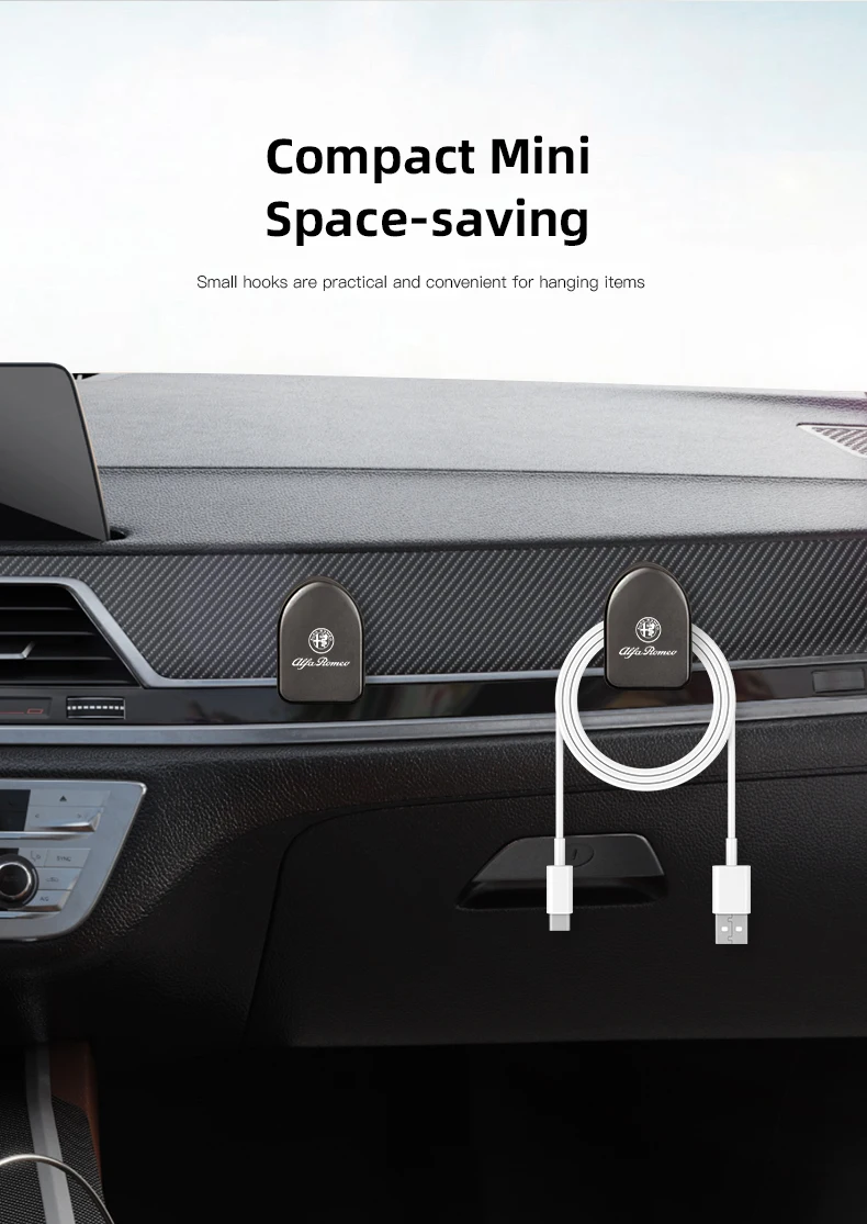 Alfa Romeo Metalen Mini Auto Haken - Montage op de middenconsole