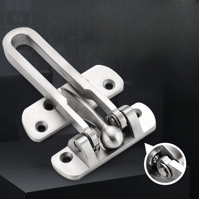 

4-piece Packaging 304 Stainless Steel Anti-theft Door Lock Anti Lock Buckle Used in Hotels and Guesthouses