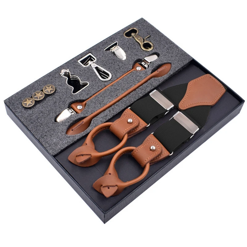 

Кожаные мужские подтяжки, брюки, подтяжки, мужские эластичные плечевые ремни, деловые