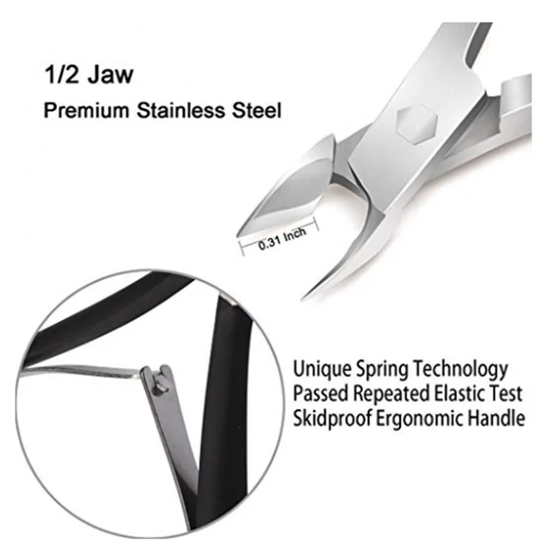 Nail Art Black Stainless Steel Nipper Clipper Cuticle Dead Skin Remove Edge Cutter Scissors Nail Clippers Manicure Tool 5