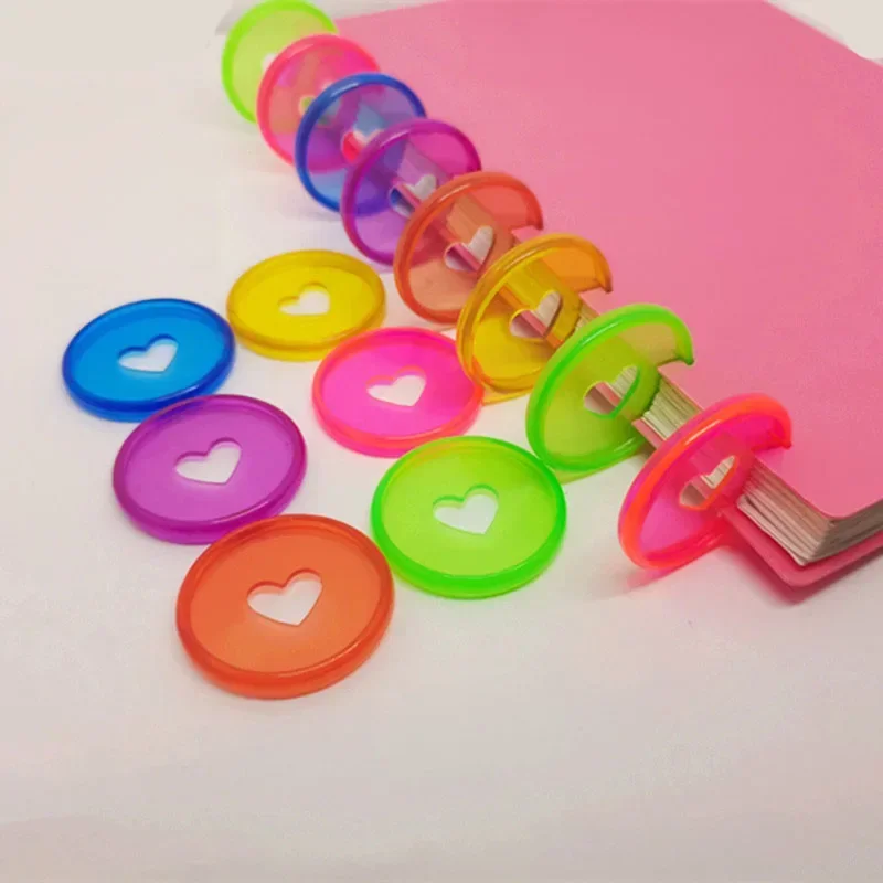 Mushroom hole binding buckle 35MM jelly color transparent plastic love binding disc suitable for business women loose-leaf notes