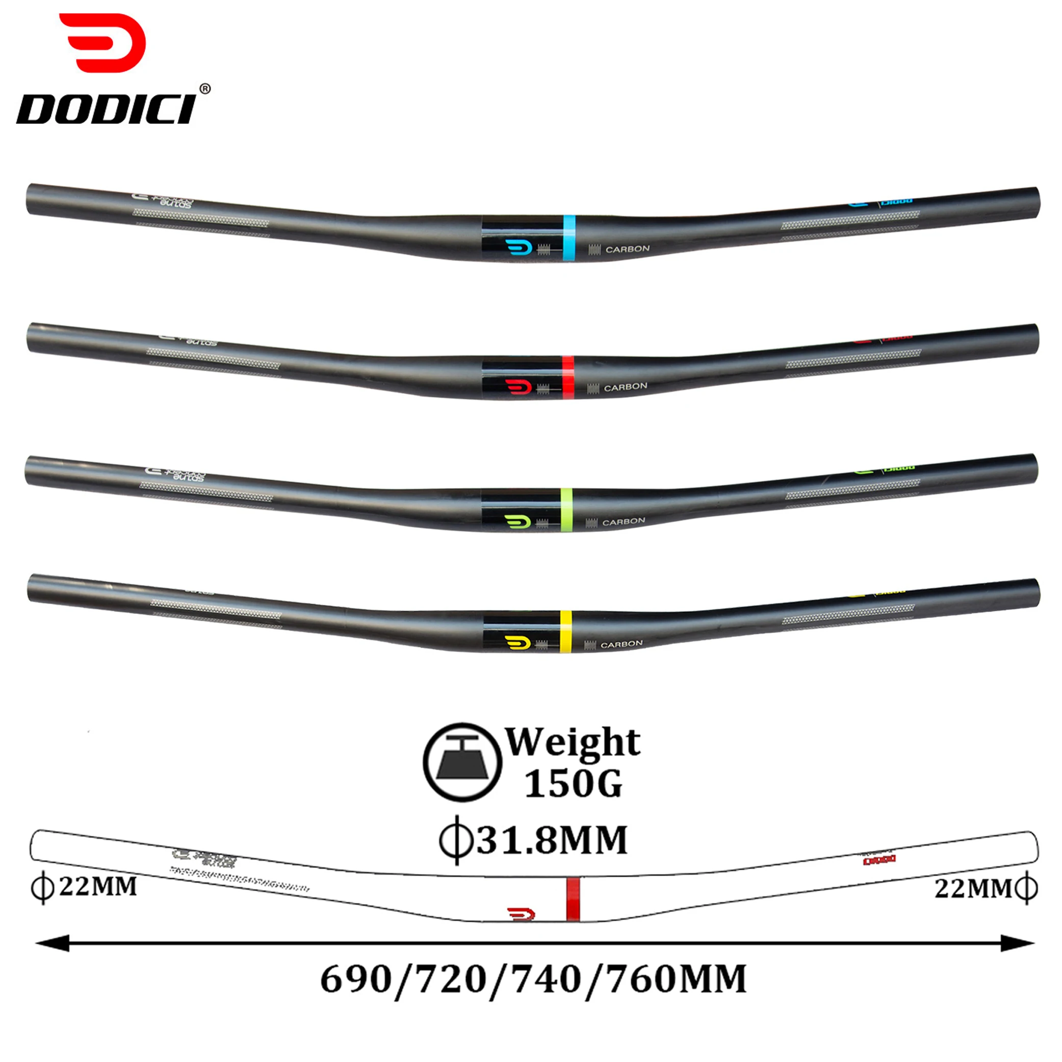 Carbon Fibre Bicycle Handlebar Swallow-shaped Ultralight MTB