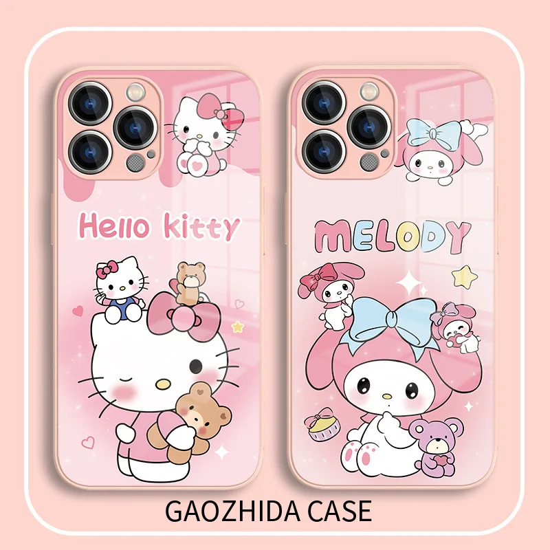 

MINISO Kawaii, подходит для Apple 14 дюймов, телефон HelloKitty, новый IPhone15 Melody 14promax Sanrio 11, Космический телефон