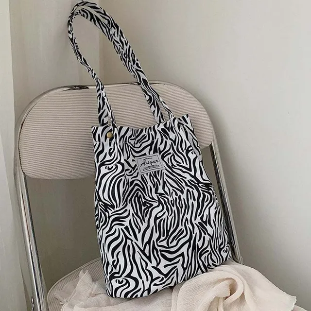 Leopard Print Casual Handbag Canvas Shoulder Bag Ladies Fashion Tote Bags 4