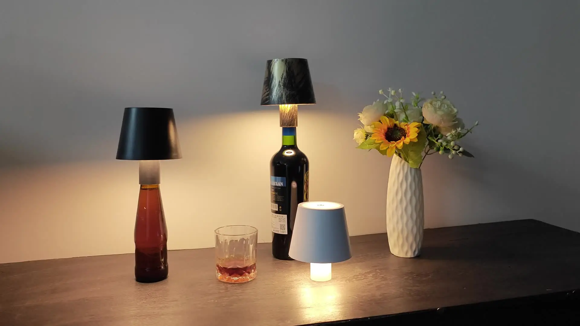 AIARS Pridola Wireless Bottle Lap,LED Wine Bottle Light Rechargeable Bottle Lights,Stepless...