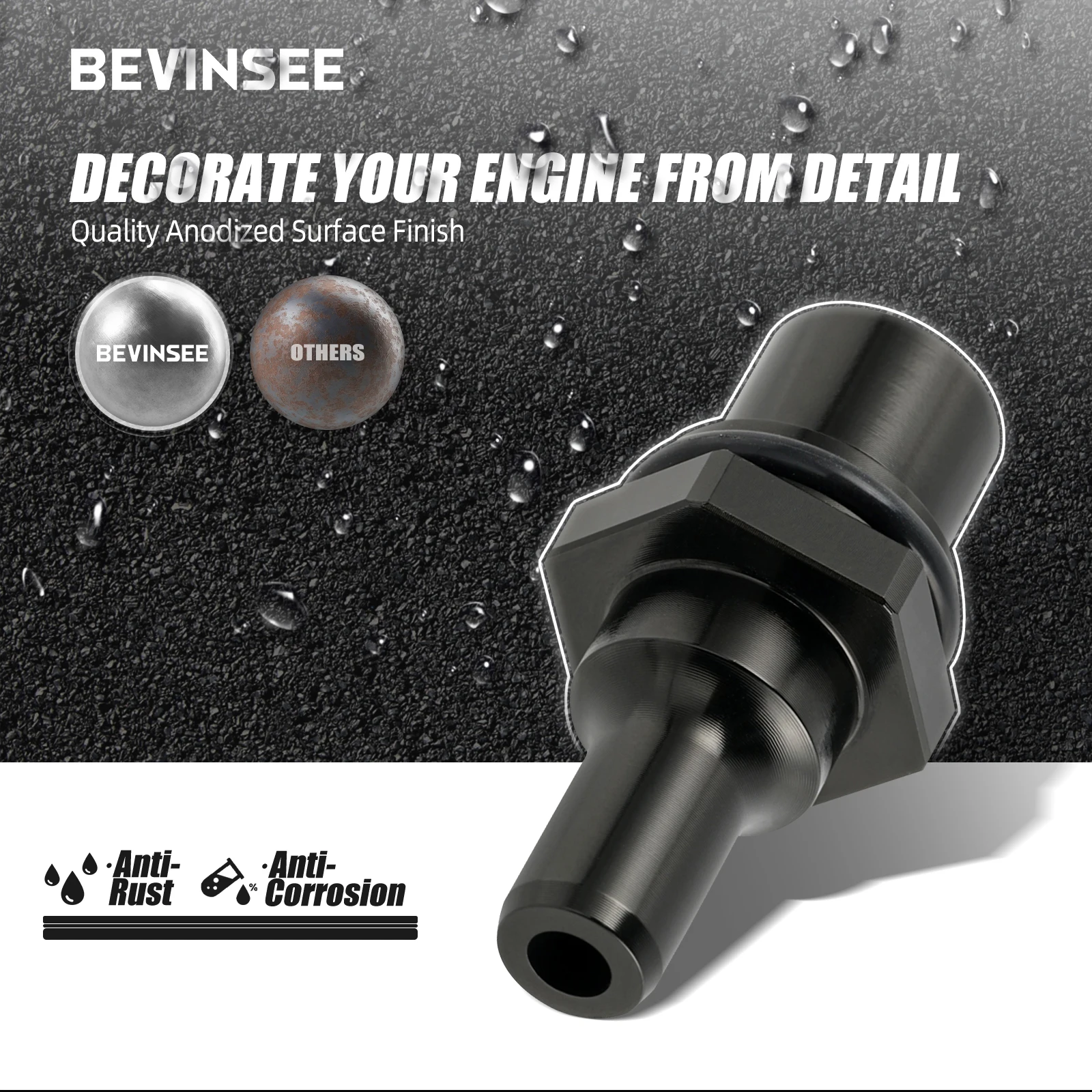 BEVINSEE Aluminum PCV Valve for BMW