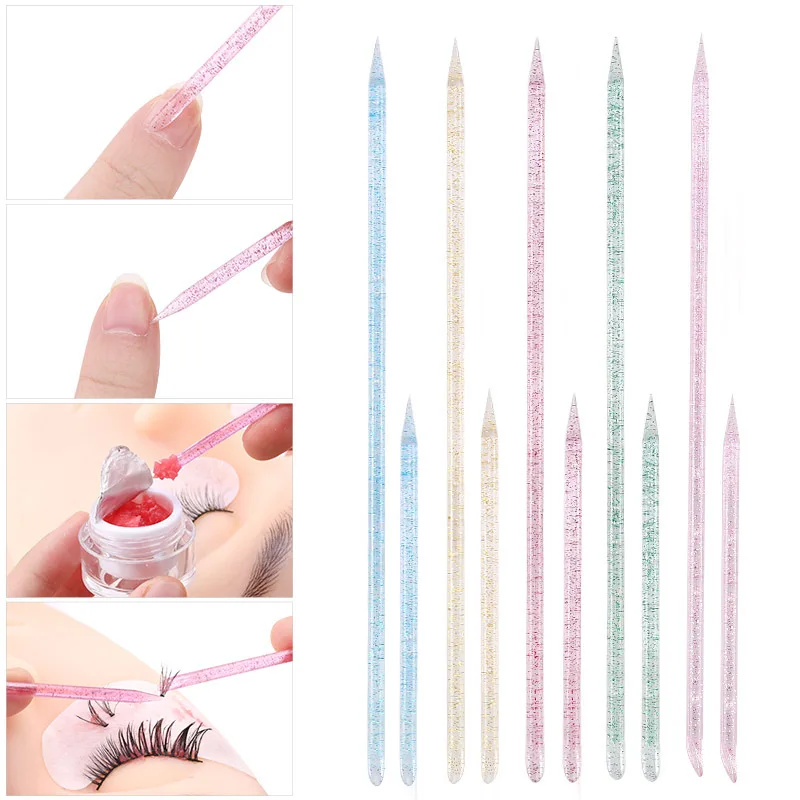 

50pcs Nail Crystal Stick Double End Nail Art Cuticle Pusher Remover Pedicure Reusable Nails Care Manicures Tool Set