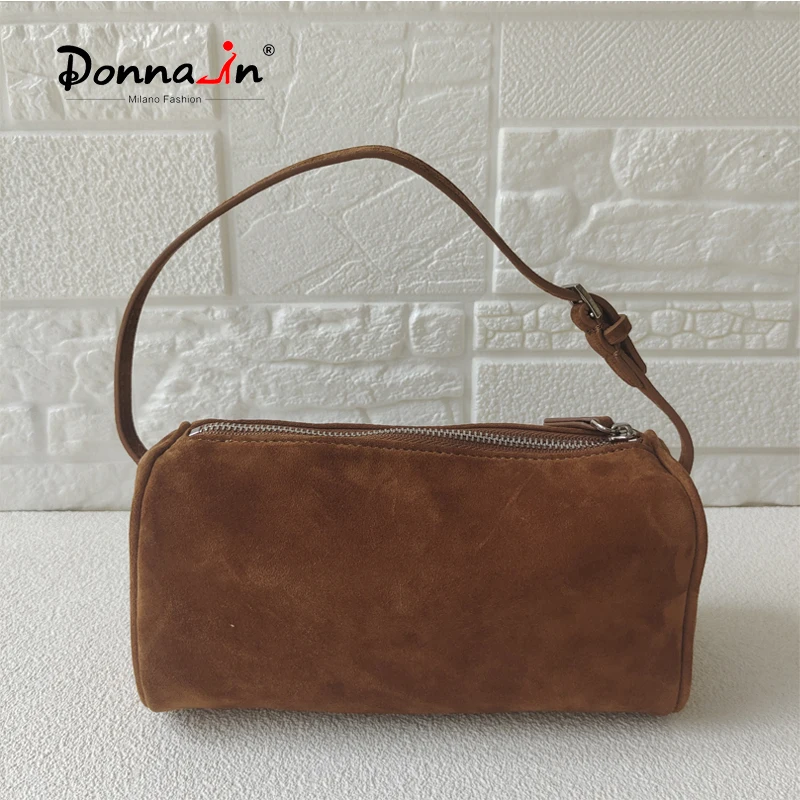 Borsa Donna-In Primo Strato In Pelle Bovina Mini Borsa In Pelle Scamosciata Borsa Portapenne Quadrata In Vera Pelle Per Donna