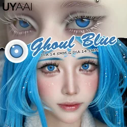 Vibrant Cosplay Color Contact Lenses - Purple, Pink & Red Collection, 14.5mm (Ghoul Blue)