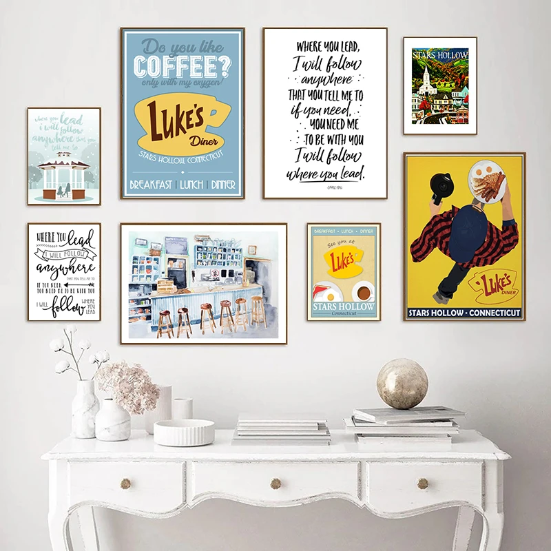 classic u s drama gilmore girls print where you lead canvas poster modern wall art picture painting decor tv show fan gift painting calligraphy aliexpress