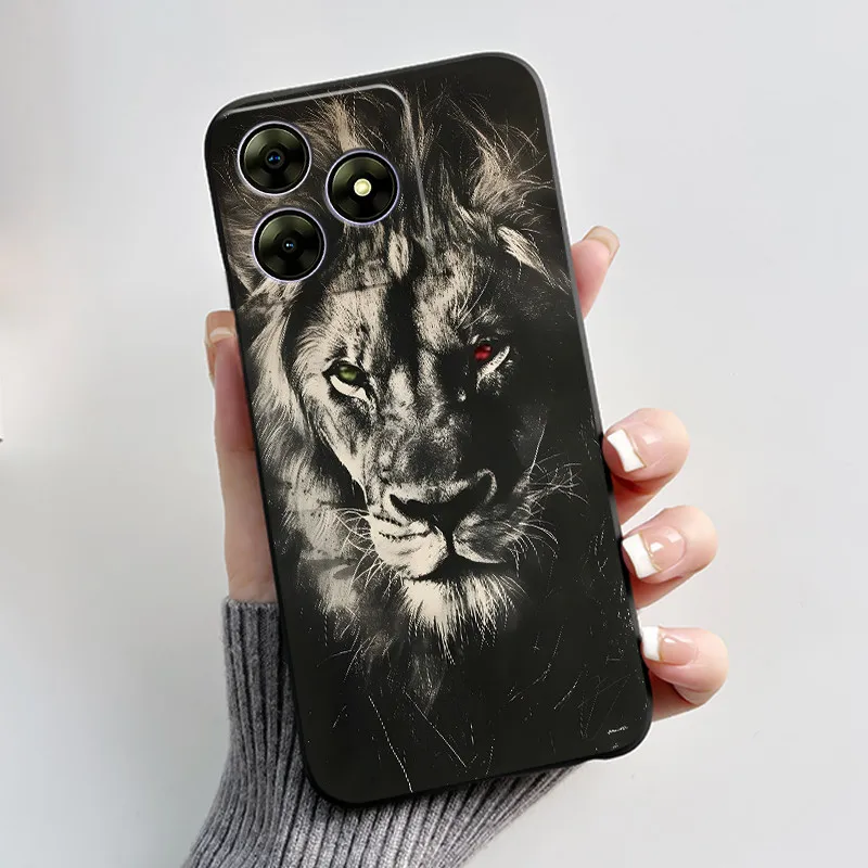 Shockproof Black Soft Shell Phone Case with Romantic Moonlight Design