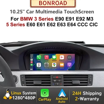 Radio de coche inalámbrico con CarPlay y Android Auto para BMW Serie 3 y 5 E90 E91 E92 E60 E61 E62 2005-2012 CCC CIC Multimedia GPS Navegación 1