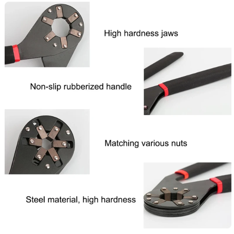 6In/8In Torque Adjustable Spanner Tool Mini Magic Open Car Repair Multifunctional Outer Hexagonal Plum Blossom Wrench Home Tools