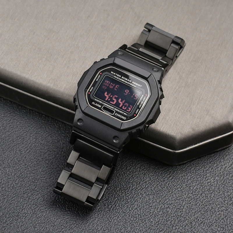 Фото Ремешок из нержавеющей стали для Casio серии GBX100 GA100 GA110 DW5600 DW5000 M5610 №5