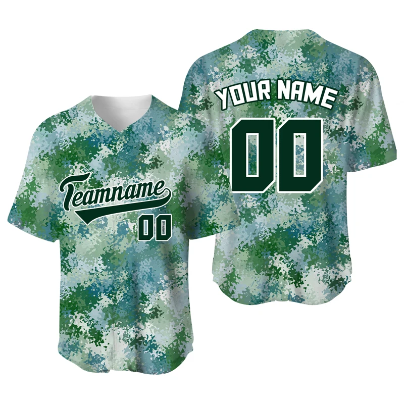 green camo baseball jersey