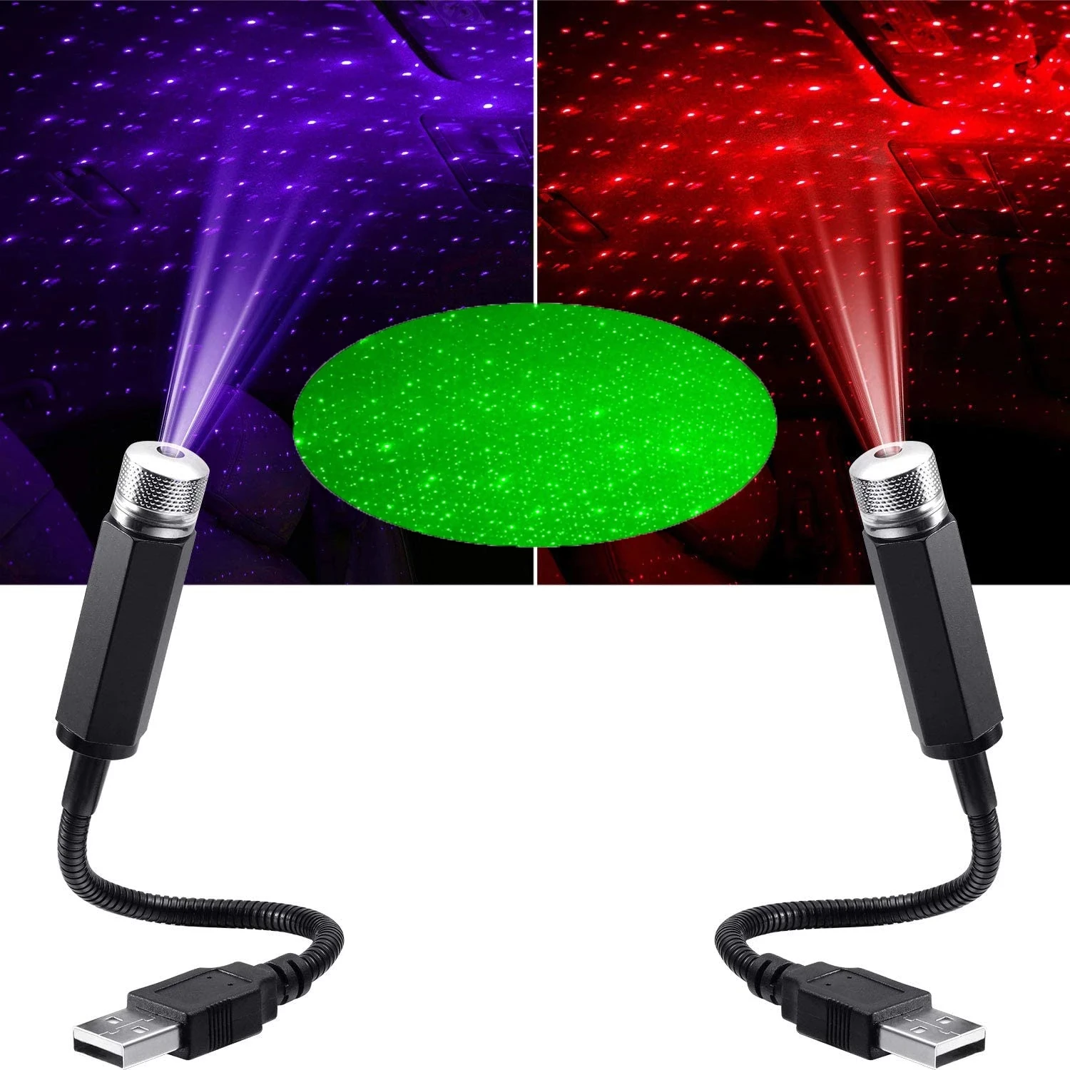 

Portable Mini Decorative Lamp LED USB Adjustable Wedding Car Interior Ceiling Decor Roof Star Projector Projection Night Light