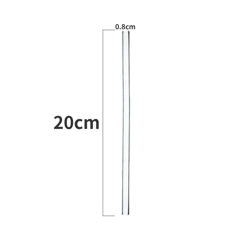Drinking Straws 200*8mm Clear Glass Straws for Smoothies Cocktails