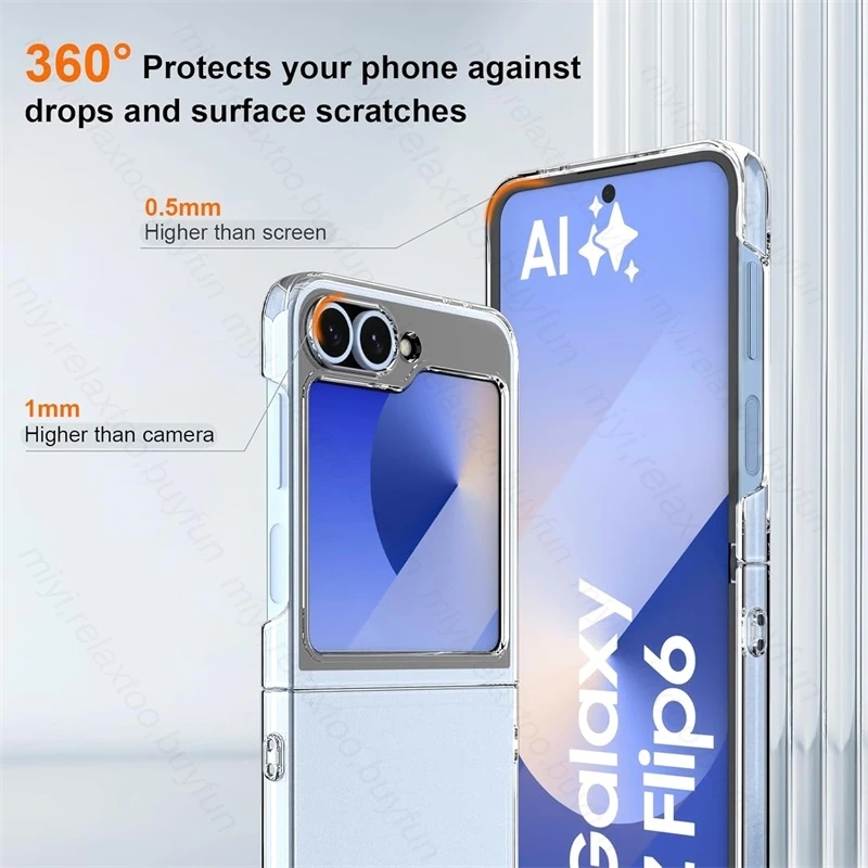 Ultra-thin Transparent Shockproof Armor Case for Samsung Galaxy Z Flip - Hard PC Shell
