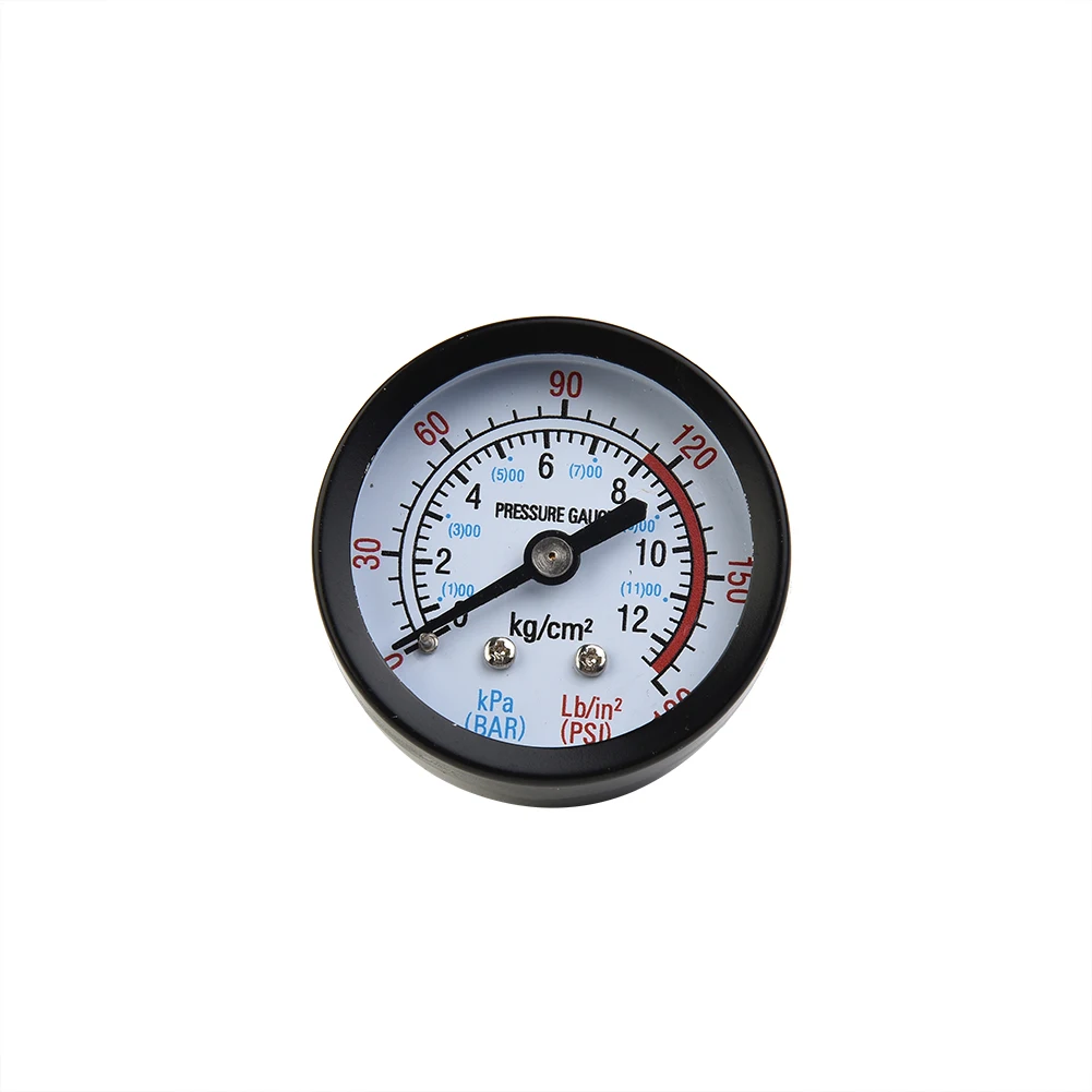 Air Compressor Pressure Gauge Pneumatic Hydraulic Fluid Pressure Gauge 13mm 1/4 BSP Thread 0-180 PSI 0-12Bar Manometer