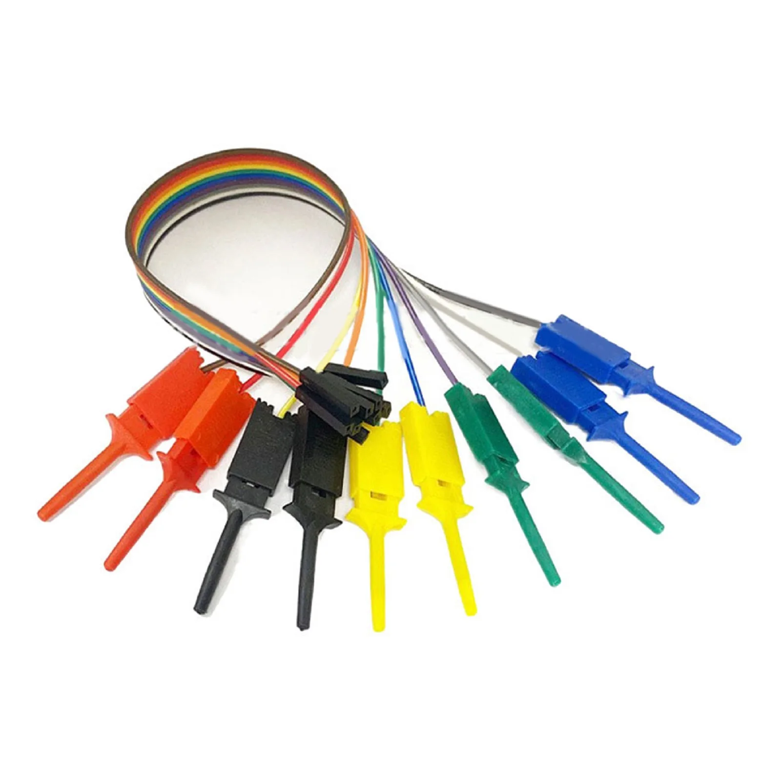 20cm 10 Pins Logic Analyzer Cable Test Lead Hook Cable Clamp 5Color Probe Testing Electrical Equipment High Efficiency