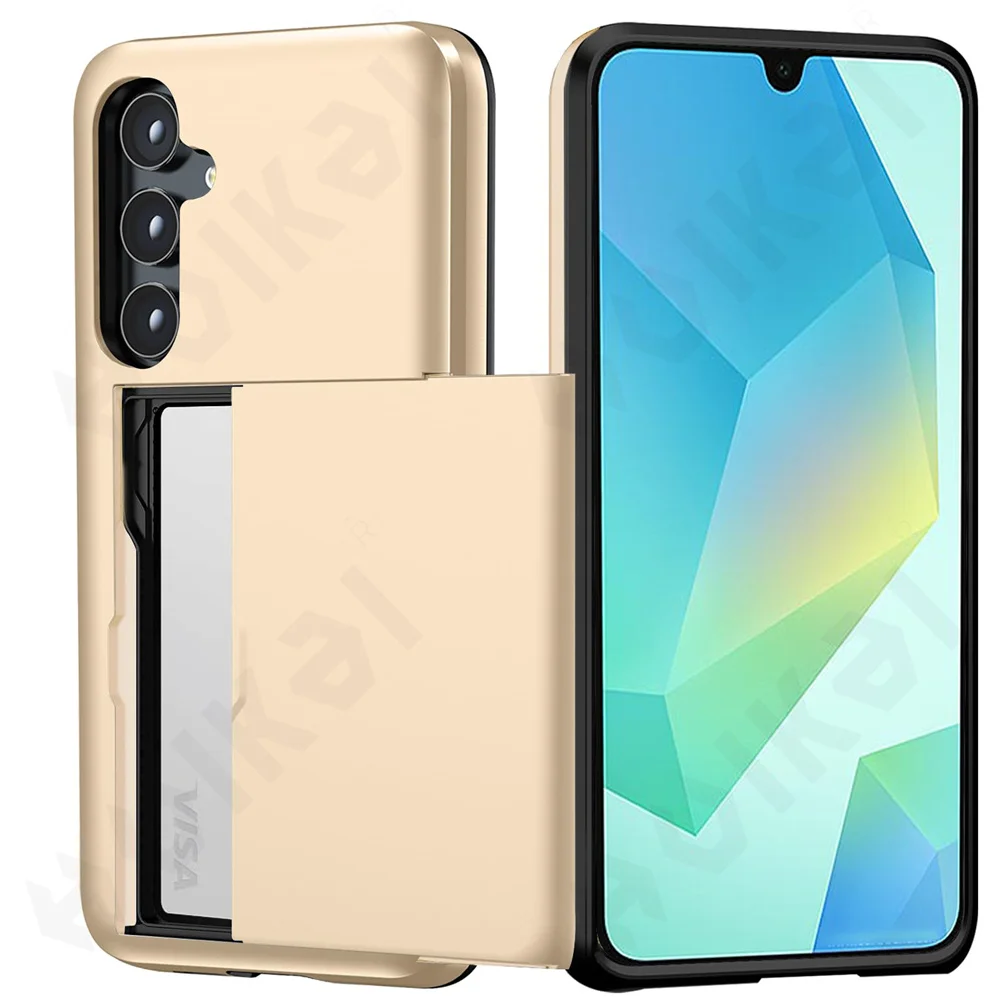 Heavy Duty Dual-Layer Protective Wallet Case with Hidden Card Slot
