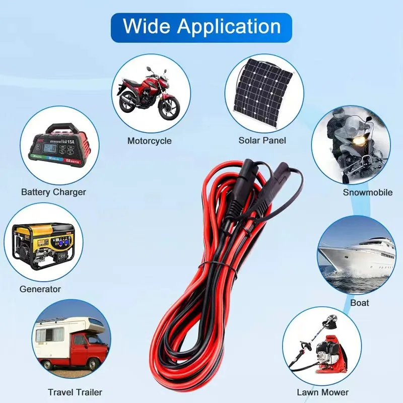 Extension cable SAE to SAE quick disconnect connector wire connector with reverse adapter suitable for car and motorcycle RV