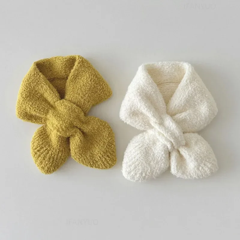 1-4Y Candy Color Girl Kid Scarf Simple Versatile Children Scarves Clothing Accessories Soft Warm Winter Boys Toddler Neckerchief