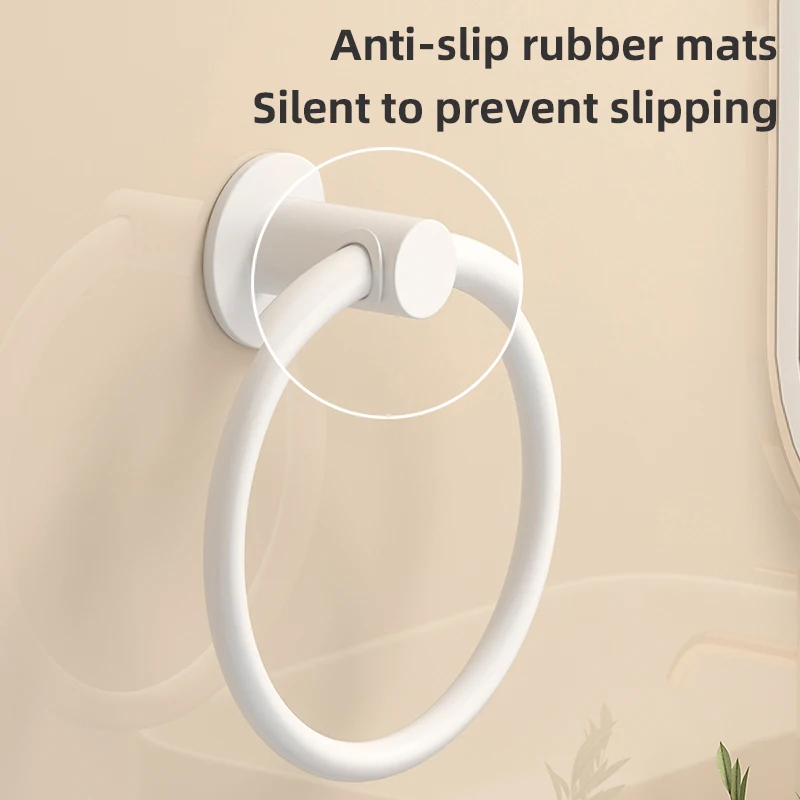 Bathroom Towel Holder Space Aluminum Wall Mount Self Adhesive Round Towel Ring FR1054 bathroom towel holder