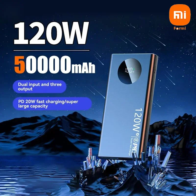 Per Xiaomi 50000Mah 120W Power Bank Ad Alta Capacità Ricarica Rapida Power Bank Caricabatteria Portatile Per Iphone Sansung Huawei