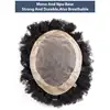 Afro Toupee For Men 6" Curly Wig Mono Male Hair Prosthesis 100% Natural Human Hair Men's Wigs Capillary Replacement System Unit 2