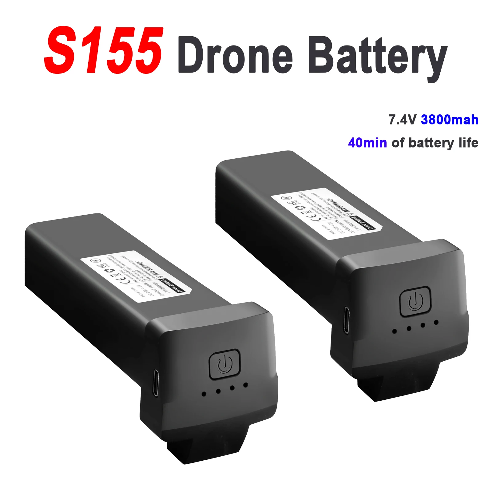 Bateria de Drone S155 7.4v 3800mah para Bateria de Mini Drone S155 Bateria de Quadricóptero rc Peças Sobressalentes Originais de Acessórios de Bateria