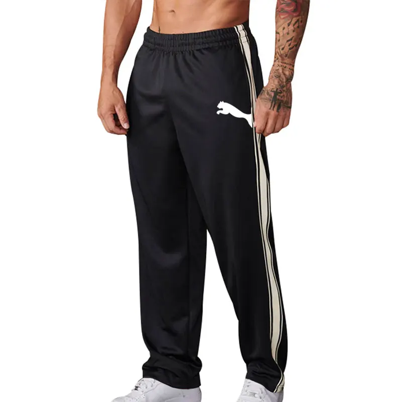 Men's Pants, American Mesh Striped Fitness Straight Leg Men's Casual Jogging Loose Patchwork Autumn And Winter Sports Pants 2024 2