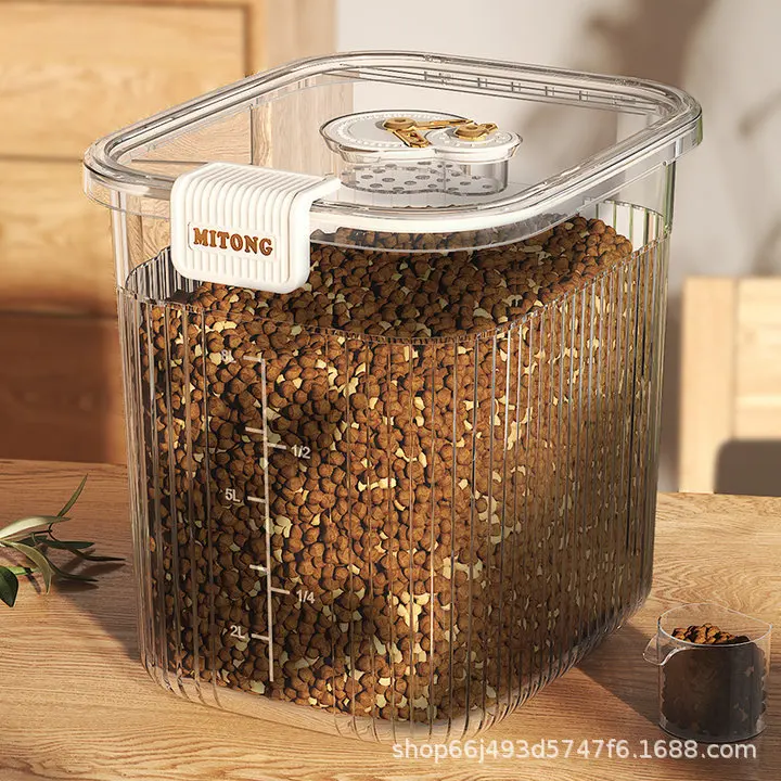 

Cat Food Storage Bucket Dog Food Sealed Bucket Cat Pet Food Storage Bucket Sealed Storage Household Food Box