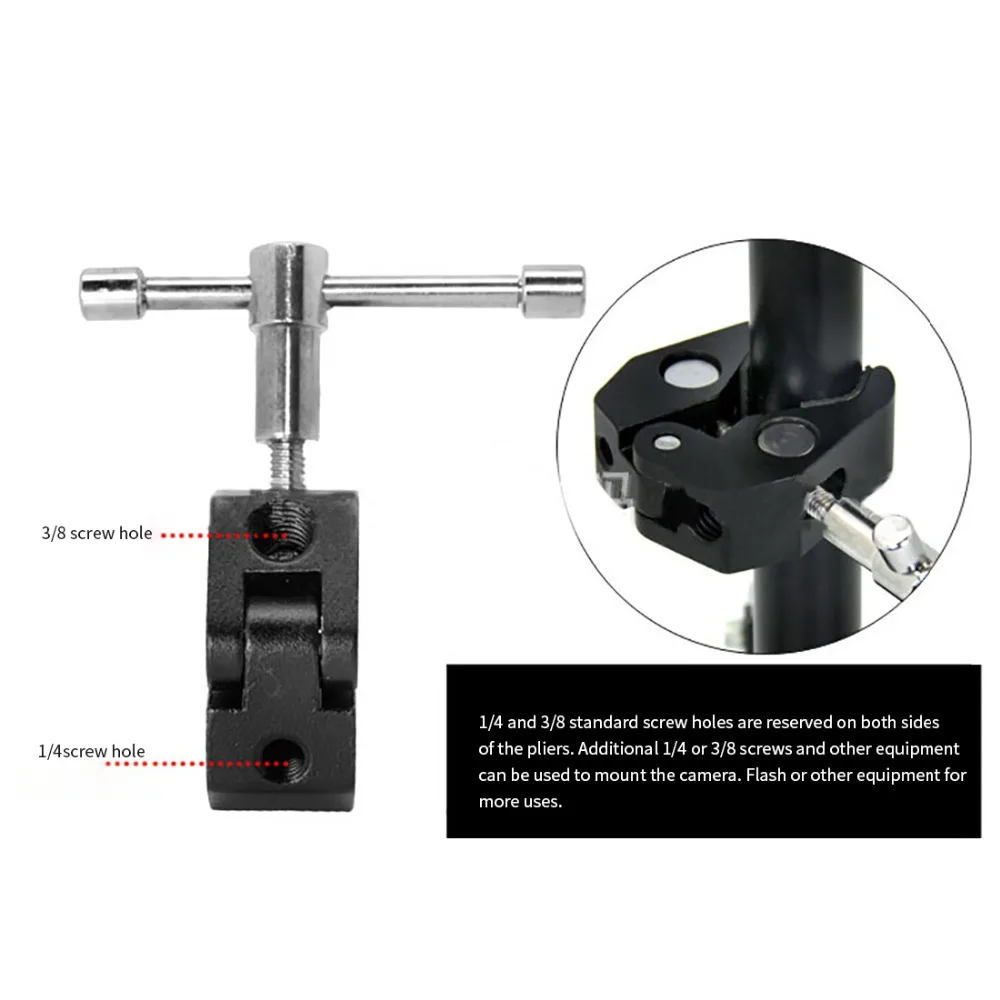 Super Clamp Mount Holder with Tripod Ball Head Adapter for Gopro For Insta360 DS