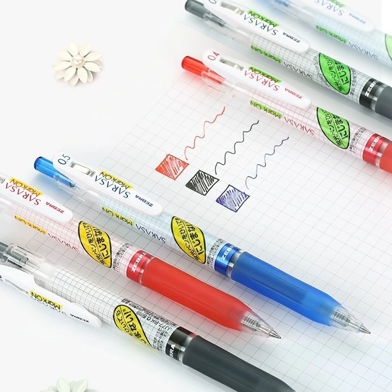 Japanse ZEBRA SARASA 젤 펜, JJ15 Mark On Grid Limited 검정색 빨간색 파란색 0.4/0.5mm 쓰기, 서명 펜용 빠짐 없음 이미지 6