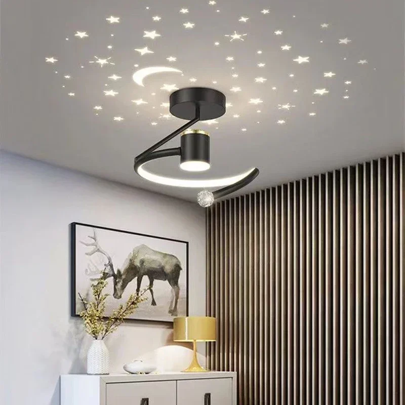 Modern LED Aisle Ceiling Lamp Star Chandelier For Bedroom Porch Corridor Stair Balcony Home Decor Indoor Lighting Fixture Luster