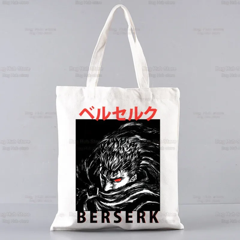 Berserk Buds Shopping Bag Drogheria Shopper Griffith Anime Spadaccino Shopping Tote Bag Manga Giapponese Juta Shoping Bolsa Riutilizzabile