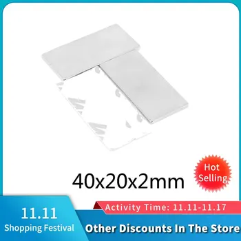 2/5/10/15/20/50PCS 40x20x2mm Block Strong Powerful Magnets With 3M Self - Adhesive 40*20*2 Long Neodymium Magnet Sheet 40x20x2