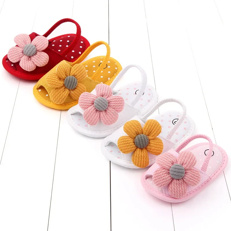 

New Baby Girl Sandals Girl Flower Pears Soft Sole Baby Shoes Newborn Prewalker Summer Girls Princess Sandals Sun flower