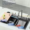 Waterfall Kitchen Sink Stainless Steel Embossed Large Single Slot Digital Display Multifunctional Sinks For Kitchen 3