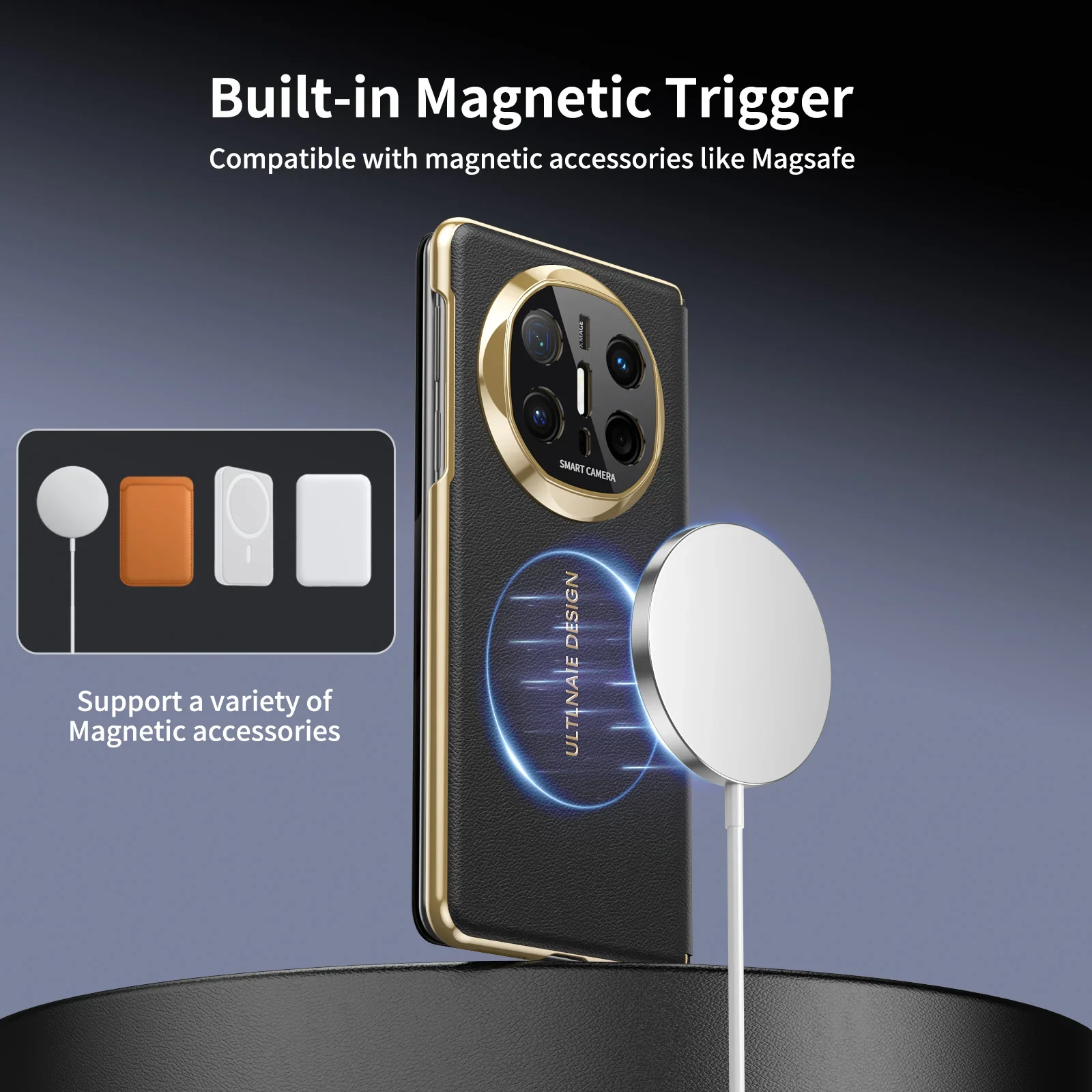 Luxury Electroplated Matte Magnetic Flip Leather Case with Intelligent Window - Full Protective Cover