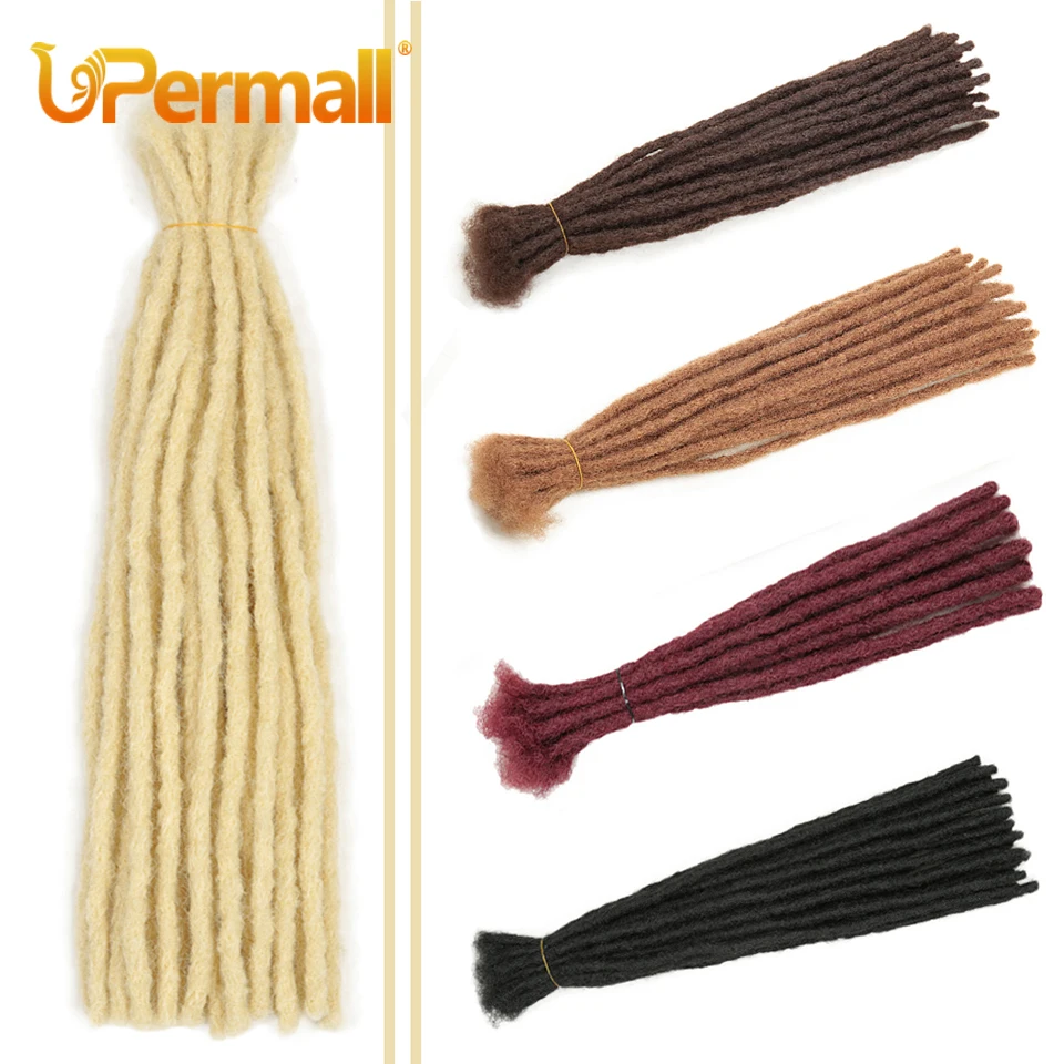 Upermall Dreadlocks Menschenhaar Häkeln Extensions 100% Echt Remy Loks Haar 8-26 Inch Für Männer & Frauen 40-70 Pcs Vollen Kopf 0,6 Cm