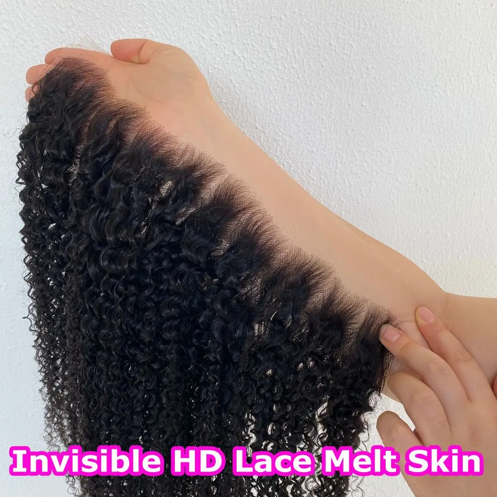 SKINLIKE Afro Kinky Curly 13x6 HD Lace Frontal Melt Skins 6x6 HD Lace Closures Invisiable 13x4 Wig Pre Plucked Hairline