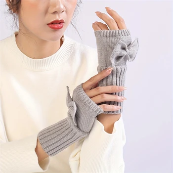 A Pair Half Finger Gloves For Women Winter Fingerless Mittens Handschoenen Unisex Guantes