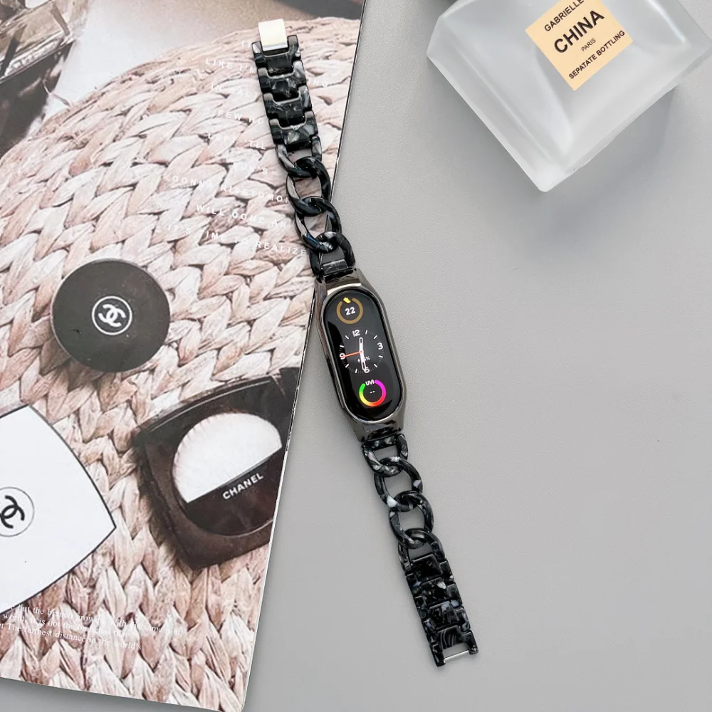 Resin Strap For Xiaomi Mi Band 7 6 5 4 3 NFC Bracelet Wristband for Mi Band 7 5 4 Cowboy Wrist Strap Mi Band 6 5 4 3 Accessories
